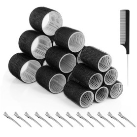 Set de Bigoudis Chauffants Romon - 31 Pièces avec 12 Pinces et Peigne