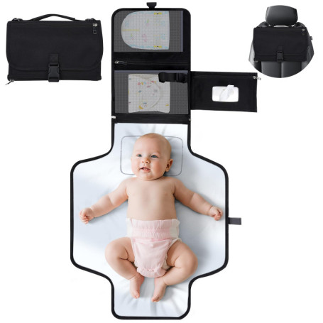 Matelas à Langer Pliable VINATO avec 5 Poches - Imperméable et Sans BPA