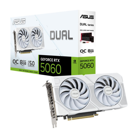 ASUS Dual GeForce RTX 5060 Carte Graphique GDDR7 OC Edition Blanc