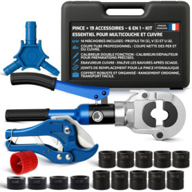 Kit Pince à Sertir Multicouche & Cuivre 6-en-1 avec Outils Compléments
