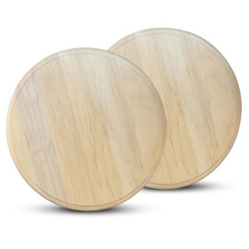 Lot de 2 Planches à Découper Rondes en Bois - 23 cm PARENCE