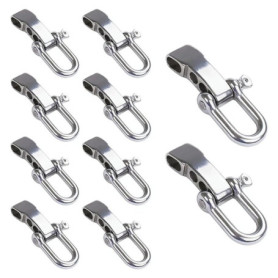 Lobamop 10 Boucles de Manille Argentées pour Bracelets Paracorde