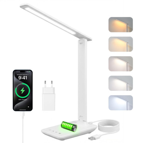 Lampe de Bureau LED Rechargeable Carehabi avec Commande Tactile