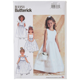 Patron de Couture Butterick B3351 pour Veste et Robe Enfant Taille 6-8 - Blanc