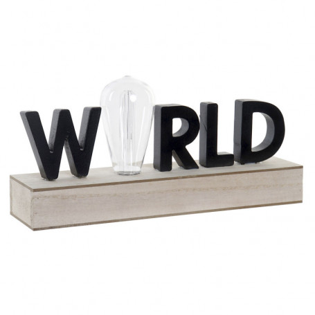 Décoration lumineuse DKD Home Decor World Noir Bois MDF (34 x 8 x 16 cm) 58,99 €