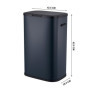 Poubelle de Cuisine 60L KITCHEN MOVE en Acier Inox Gris avec Ouverture à Pression