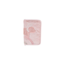 Protège Carnet de Santé Dinosaure Popsie en Veloudoux® - Rose Poudré