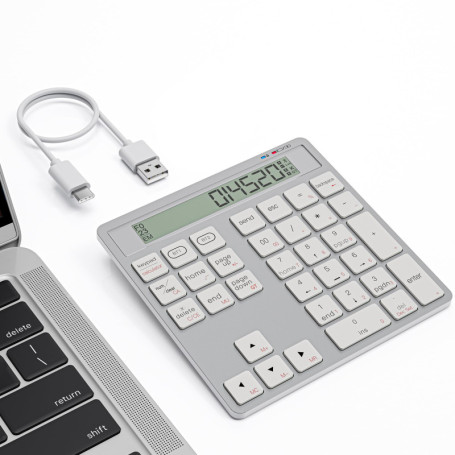 Clavier Numérique 2-en-1 Rechargeable avec Calculatrice - Suejezt