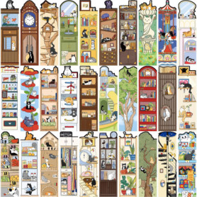 Lot de 30 Marque-Pages Chats Illustrés - YIMINGOUFEI