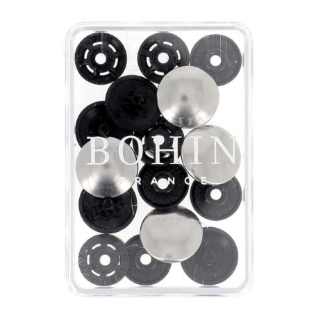 Boutons-Pression Métalliques Argentés - 4 Pièces pour Couture
