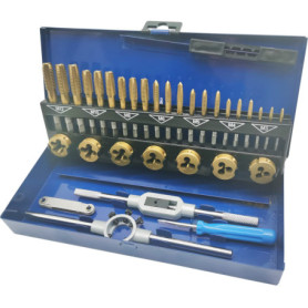 Jeu de Tarauds et Filières BRILLIANT TOOLS BT101950 - 32 Pièces en Titane