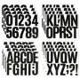 Lot de 16 Autocollants Lettres et Chiffres en Vinyle Imperméable