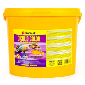 Nourriture Flocons pour Cichlidés Tropical - Riche en Protéines et Colorant Naturel 5L