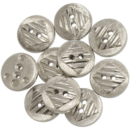 Lot de 10 Boutons Ronds Argentés Ø15 mm pour Couture et Décoration