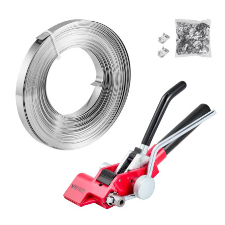 Kit de Cerclage VEVOR en Acier avec Tendeur et 100 Scellés Métalliques