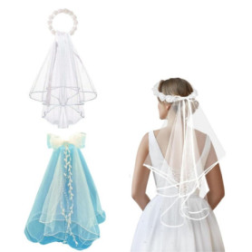 Ensemble de 2 Voiles de Mariée Blancs - Accessoires Élégants pour Mariage et Fêtes