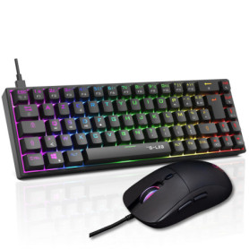 Pack Gamer Combo Titanium - Clavier Mécanique 65% et Souris Haute Précision
