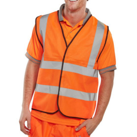 Gilet de Sécurité Haute Visibilité Orange EN471 - Beeswift Taille L