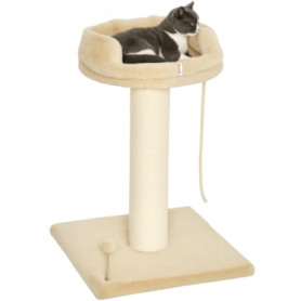 Arbre à Chat PawHut avec Griffoir et Jouets Suspendus - Beige