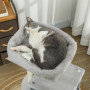 Arbre à Chat PawHut avec Lit et Tapis Griffoir - 104 cm, Gris Clair