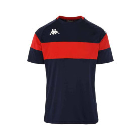 T-Shirt Kappa Dareto pour Homme - Manches Courtes en Bleu Marine et Rouge
