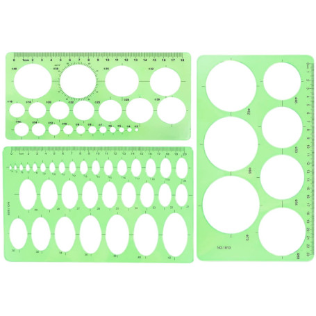 Lot de 3 Pochoirs Circulaires Duoleimi pour Dessin et Peinture