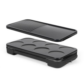 Livoo Crêpière et Plancha Grill 2 en 1 DOC349N - 1500W avec Accessoires