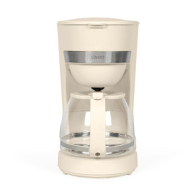 Cafetière Électrique Livoo DOD200C - 12 Tasses, 1,25L, Blanc Cassé