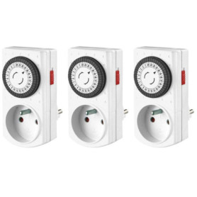 Set de 3 Mini Minuteurs Analogiques 24H - Perel