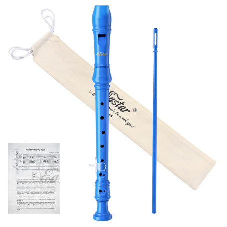 Flûte à bec soprano Eastar pour débutants - Kit complet en bleu