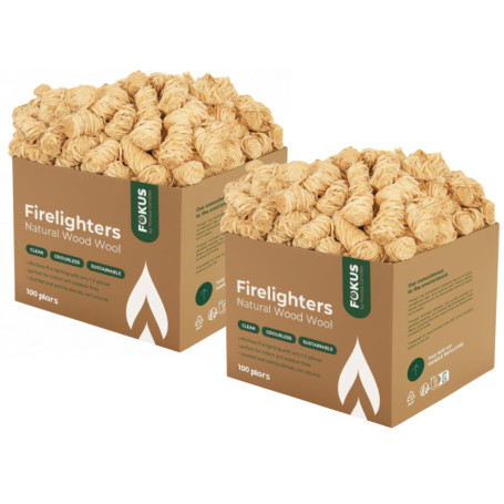 Allume-Feu Naturel en Laine de Bois - Lot de 200 Écologiques