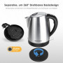 Bouilloire Électrique Inox KitchenBoss 1,7 L avec Base 360° et Filtre Amovible
