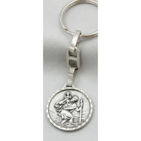 Porte-clés Saint Christophe - Pendentif Voyageur avec Gravure