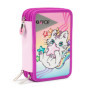 Trousse Triple GO POP Meowcorn - 3 Compartiments avec Crayons et Marqueurs