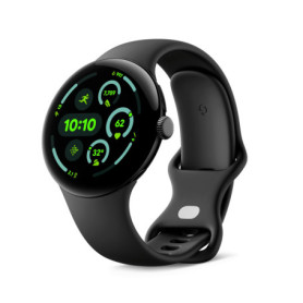 Montre Connectée Google Pixel Watch 3 - Noir Mat avec Bracelet Volcanique