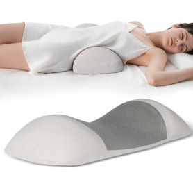 Coussin Lombaire Orthopédique Cozary - Soutien Ergonomique en Mousse à Mémoire, Housse Lavable, Gris