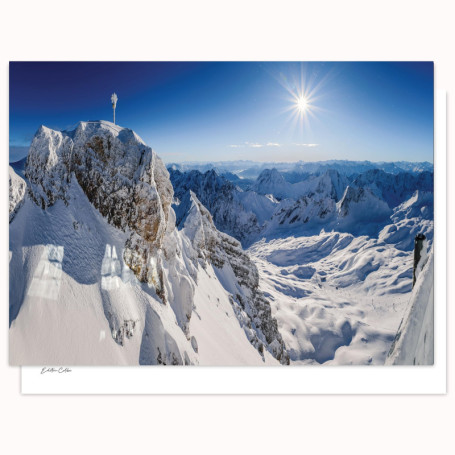 Lot de 10 cartes postales A6 - Paysage de montagne enneigé