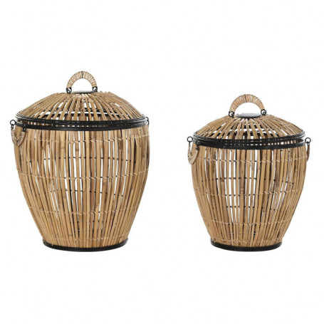 Lot de paniers DKD Home Decor Naturel Métal Rotin (48 x 48 x 55 cm) (2 Pièces) 299,99 €