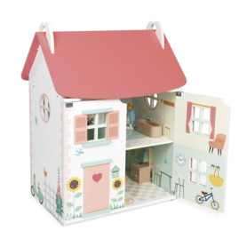 Maison de Poupée en Bois Janod avec Accessoires - Jouet Éducatif pour Enfants