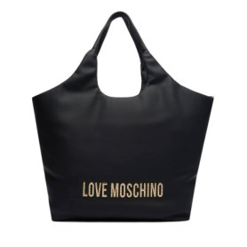 Sac à main Love Moschino en PU noir avec logo martelé