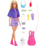 Barbie Poupée Malibu Aventures en Plein Air avec Accessoires de Camping