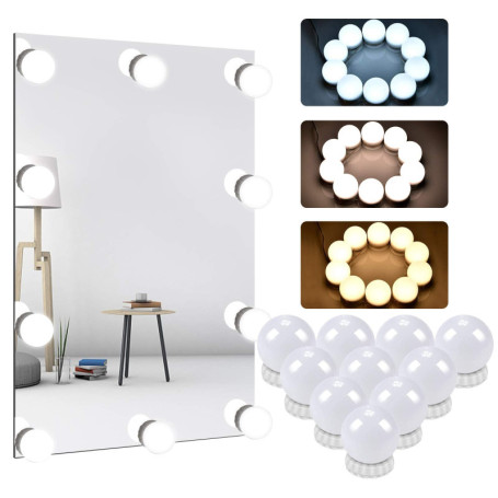 Unisun Kit Lumière de Miroir avec 10 Ampoules LED et Cordon USB