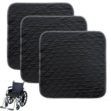 Lot de 3 coussins lavables antidérapants pour incontinence - 50 x 50 cm