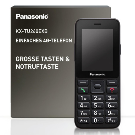 Panasonic KX-TU260EXB Téléphone Senior 4G avec Écran 2,4" et Grosses Touches