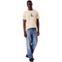 T-Shirt Calvin Klein Manches Courtes en Coton Jaune Sunlight pour Homme - Taille XL