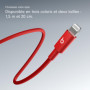 Câble USB-C vers Lightning Beats tissé 1,5 m - Charge rapide et anti-nœuds - Rouge flash