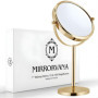 Miroir de Maquillage sur Pied Mirrorvana - Double Face 10x et 1x avec Finition Dorée