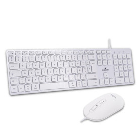 Pack Clavier et Souris Filaire Bluestork pour Mac - Design Blanc