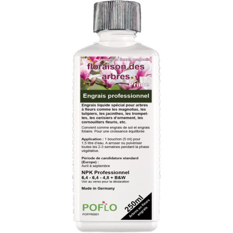 Engrais Complet NPK POFLO pour Arbres à Fleurs - 250 ml