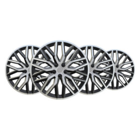 +PWR Enjoliveurs 14" Nova Noir/Argent - Lot de 4 pièces Universels